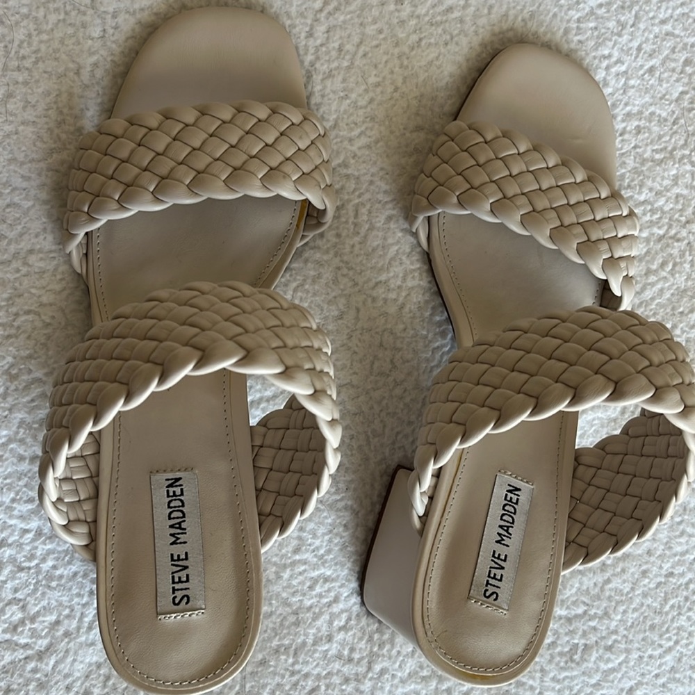 Steve Madden Block Heel Bone Color Size 11 - image 7